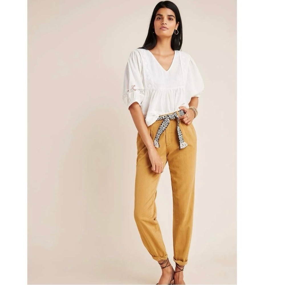 Anthropologie Scout Slim Mustard Pants